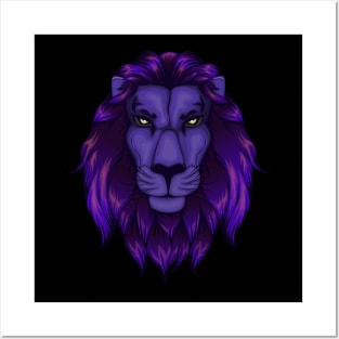 Purple lion Posters and Art